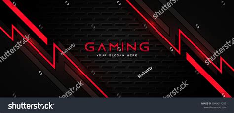 Futuristic Black Red Gaming Banner Design Stock Vector (Royalty Free ...