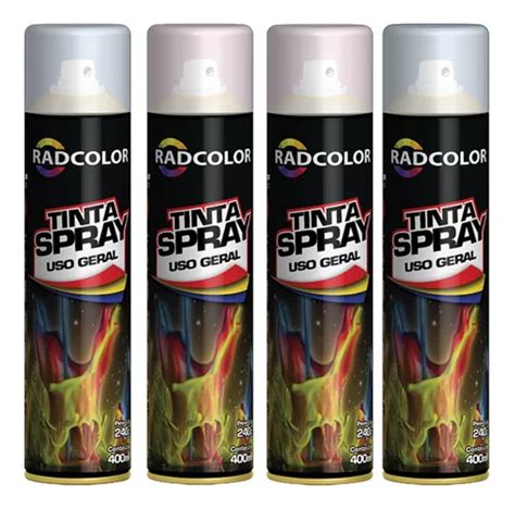 Kit 4 Tinta Spray Varias Cores 400ml Uso Geral E Automotivo