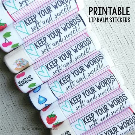 Printable Lip Balm Stickers