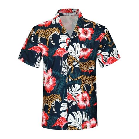 Aptro Mens Short Sleeve Shirts Hawaiian Shirts Aloha Party Shirts Beach Shirts Casual Button