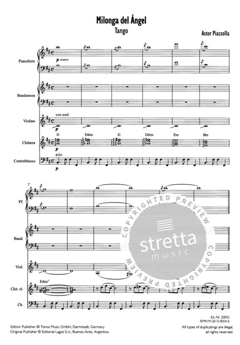 Milonga Del Ngel Von Astor Piazzolla Im Stretta Noten Shop Kaufen