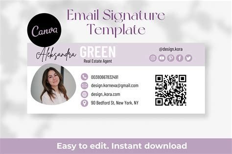 Paper And Party Supplies Canva Editable Template Real Estate Email Signature Template Business