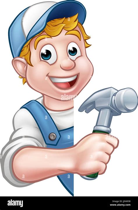 Builder Or Carpenter Handyman Construction Worker Stock Vector Image And Art Alamy