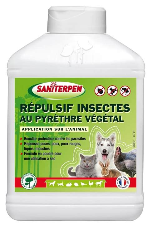 Répulsif insectes au pyrèthre végétal Poudre anti parasites