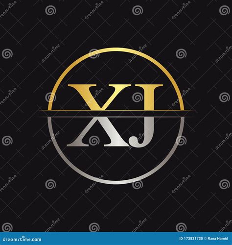 Creative Letter Xj Logo Vector With Gold And Silver Colors Abstract