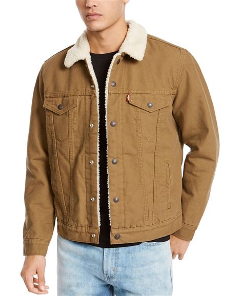 Levis Mens Sherpa Canvas Trucker Jacket And Reviews Coats And Jackets Men Macys