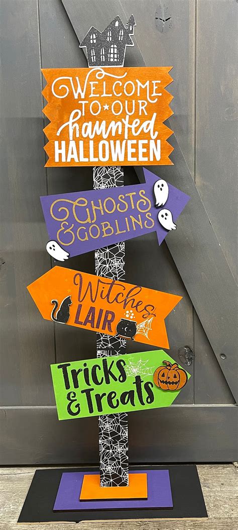 Halloween Directional Sign Cutouts Unpainted Wooden Cutouts Etsy