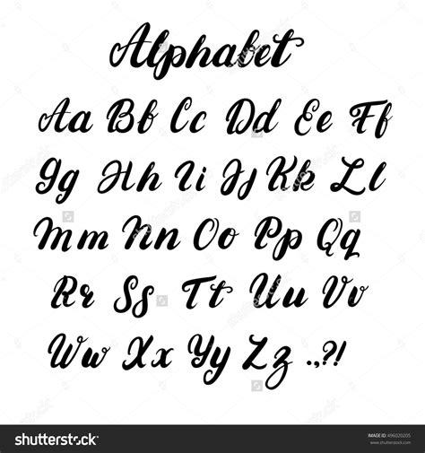 Hand Written Lowercase And Uppercase Calligraphy Alphabet Modern