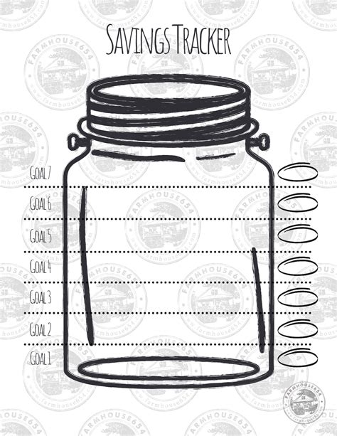 Mason Jar Savings Tracker Printable Pdf Bullet Journal Etsy Finland