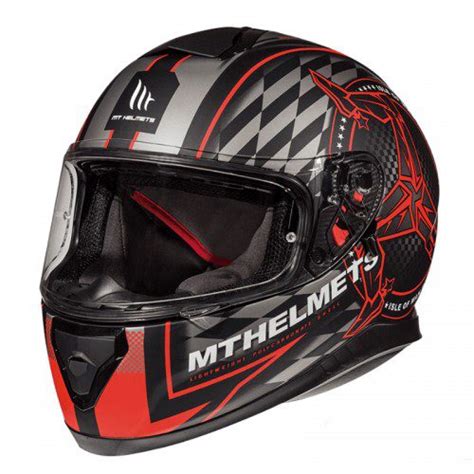 Helmet Mt Thunder Sv Isle Of Man Mat Red Gokart