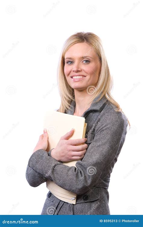 Business Woman Holding Legal Documents Stock Image Image Of Documents