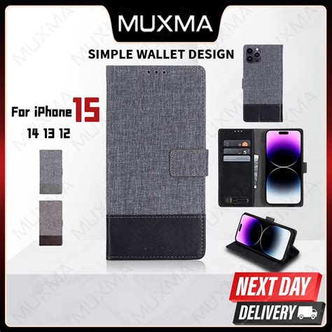 Muxma Canvas Flip Case Compatible For Iphone Pro Max Pu