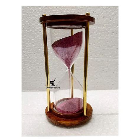 Brown Base Antiques Era Brass Hourglass Sand Timer Size Dimension 7