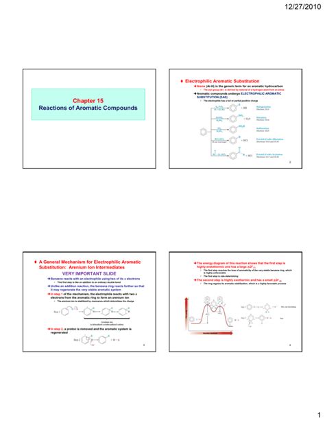 12 27 2010 Chapter 15 Reactions Of Aromatic Compounds