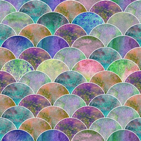 Fish Scale Wave Japanese Seamless Pattern Stock Illustration