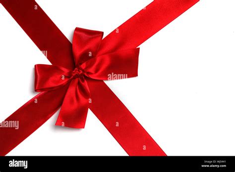 Shiny Red Satin Bow Isolated On White Background Stock Photo Alamy