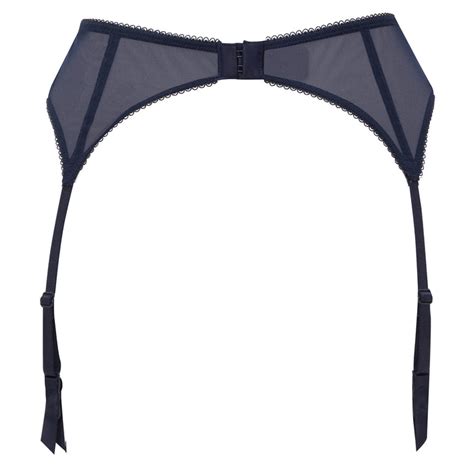 Gossard Superboost Lace Garter Belt Midnight Blue Gold 7712 Pru