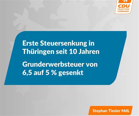 CDU Fraktion im Landtag senkt Grunderwerbsteuer für den Saale Holzland