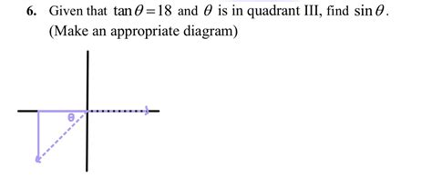 Solved 6 Given That Tan 0 18 And 0 Is In Quadrant III Find Chegg