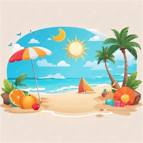 Premium Vector Beach Vector Background