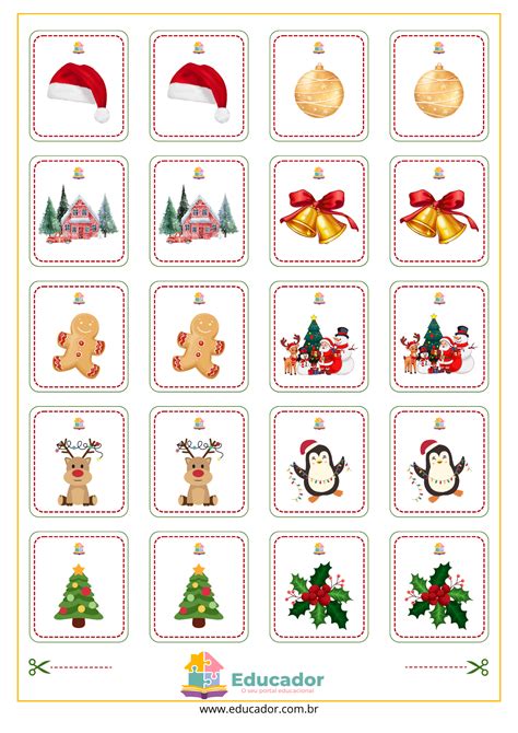 Jogo Da Memoria Natal Para Imprimir - Jogo da memória do natal para imprimir - Educador