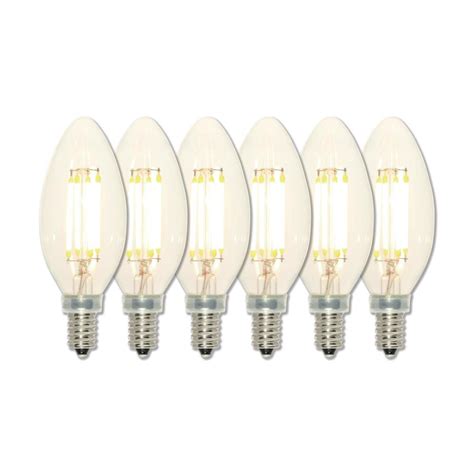 Westinghouse 60 Watt Equivalent B11 Dimmable Energy Star Clear Filament Led Light Bulb Soft