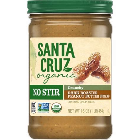 Santa Cruz Organic® No Stir Dark Roasted Crunchy Peanut Butter 16 Oz