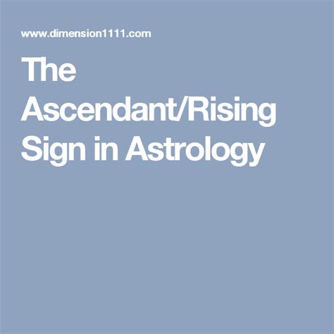 The Ascendantrising Sign In Astrology Signs Astrology