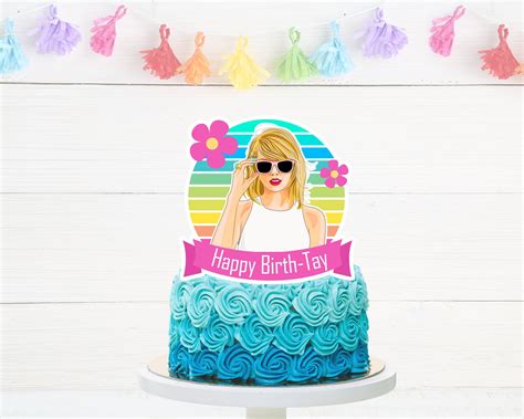 Swiftie Cake Topper Eras Tour Party Decorations Printable Taylor