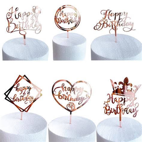 Jual Cake Topper Tulisan Happy Birthday Akrilik Dekorasi Kue Topper