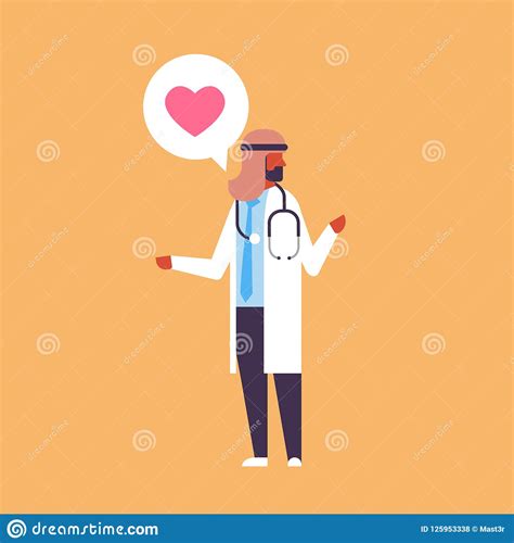 Doctor With Red Heart Ekg Line Royalty Free Cartoon