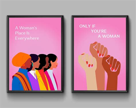 Feminist Quotes Poster Feminism Wall Art T For Female Empowering