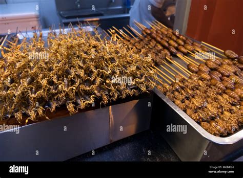 Chinese restaurant kitchen in Beijing, China, Asia. Traditional food shop in local market ...