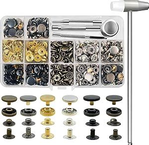 Amazon Gtaaoy Sets Leather Snap Fasteners Kit Mm Metal