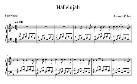 Hallelujah for piano. Sheet music and midi files for piano.