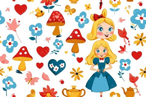 Alice In Wonderland Seamless Pattern Graphic By Sun Sublimation