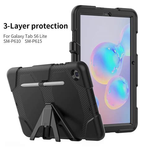 SDTEK Rugged Case for Samsung Galaxy Tab S6 Lite Cover Stand Built in ...