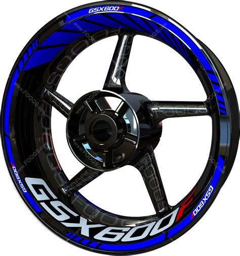 Suzuki Gsx F Blue Motorcycle Wheel Rim Stickers Fooqs