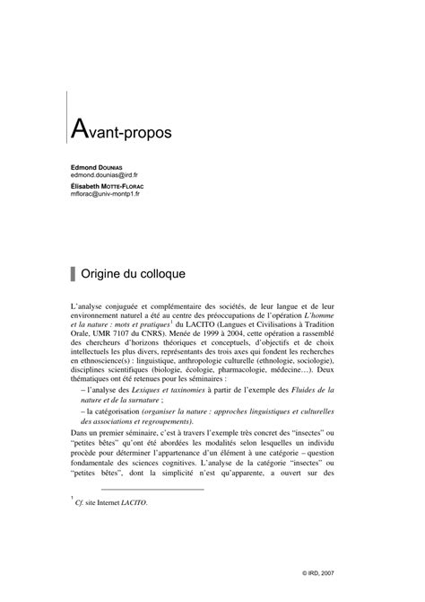 Pdf Avant Propos