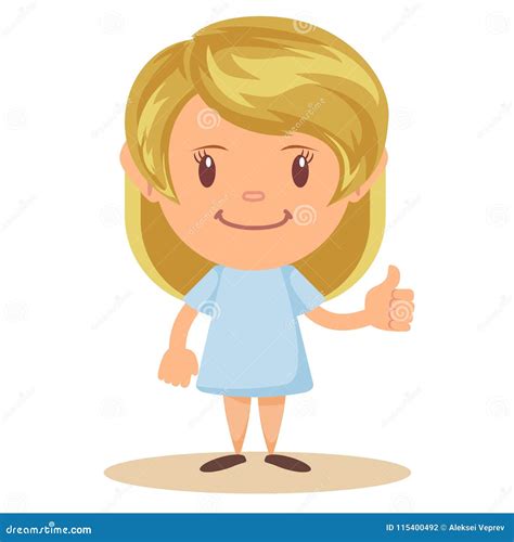 Girl thumbs up stock vector. Illustration of enthusiasm - 115400492