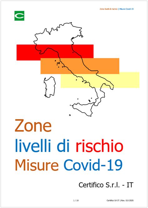 Zone Livelli Di Rischio Misure Covid 19 Update 4 0 Del 21 Novembre