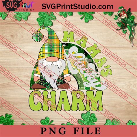 Mamas Lucky Charm Png St Patrick S Day Png Clover Png Gnome