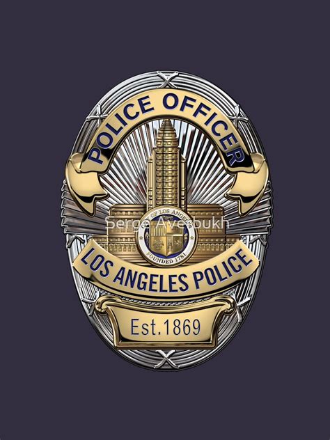 Los Angeles Police Department Lapd Police Officer Badge Over Blue