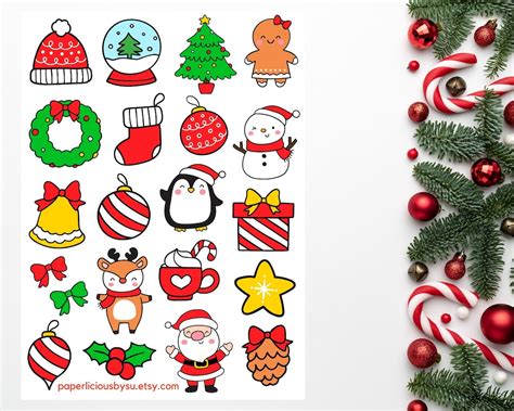 Cute Christmas Sticker Sheet Christmas Stickers Holiday Stickers