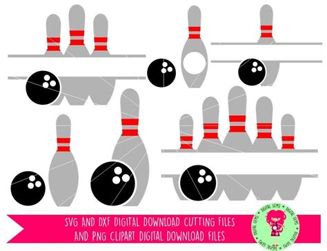 Bowling Ball And Pins Svg Dxf Cutting Files For Cricut Explore