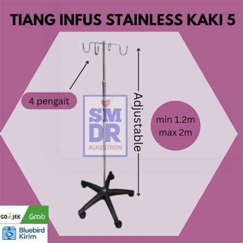 Jual Tiang Infus Stainless Roda Kaki Dengan Pengait Shopee Indonesia