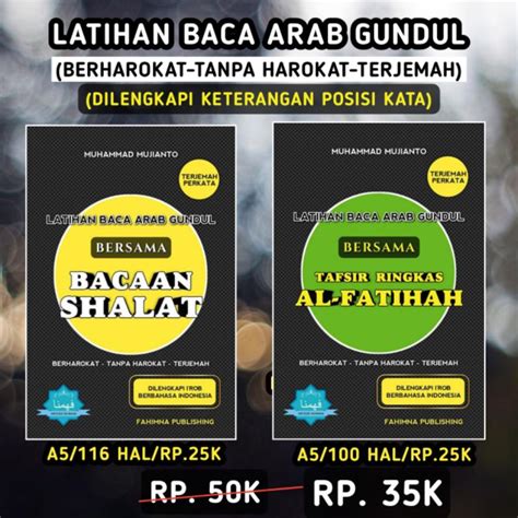 Jual BUKU BAHASA ARAB DASAR LATIHAN BACA ARAB GUNDUL BERHAROKAT TANPA