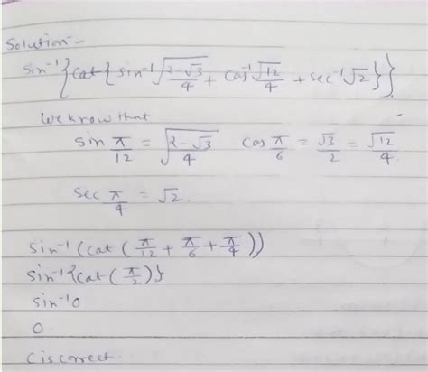 The Value Of Sin 1 Left Sin 1 Sqrt Frac 2