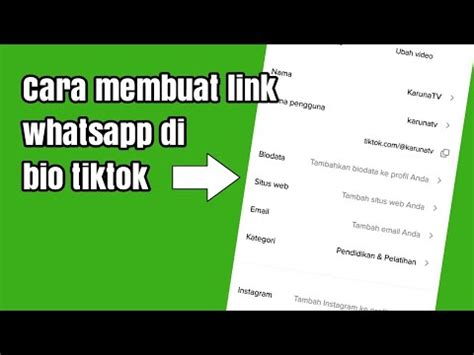 Cara Membuat Link Whatsapp Di Bio Tiktok Youtube