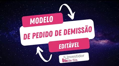 Modelo De Pedido De Demiss O Investidor De Fiis